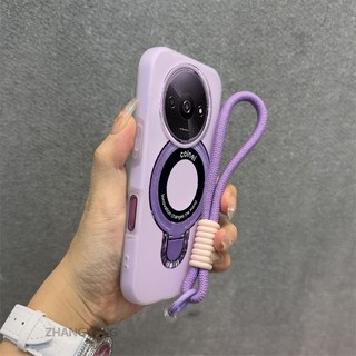 Ốp Lưng Cho Redmi A3 Vỏ Điện Thoại Màu Kẹo 2 Trong 1 Silicon Mềm Thẩm Mỹ Có Giá Đỡ Điện Thoại Kim Loại Và Dây Buộc