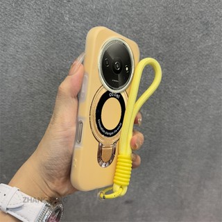 Ốp Lưng Cho Redmi A3 Vỏ Điện Thoại Màu Kẹo 2 Trong 1 Silicon Mềm Thẩm Mỹ Có Giá Đỡ Điện Thoại Kim Loại Và Dây Buộc