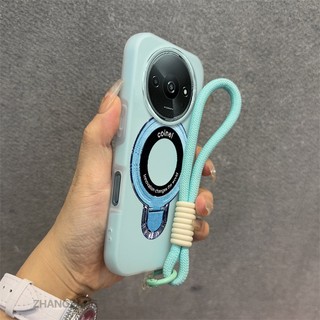 Ốp Lưng Cho Redmi A3 Vỏ Điện Thoại Màu Kẹo 2 Trong 1 Silicon Mềm Thẩm Mỹ Có Giá Đỡ Điện Thoại Kim Loại Và Dây Buộc