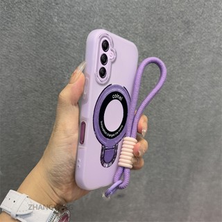 Ốp Lưng Dành Cho Samsung A16 A17 Vỏ Điện Thoại Màu Kẹo 2 Trong 1 Silicon Mềm Thẩm Mỹ Có Giá Đỡ Điện Thoại Kim Loại Và Dây Buộc
