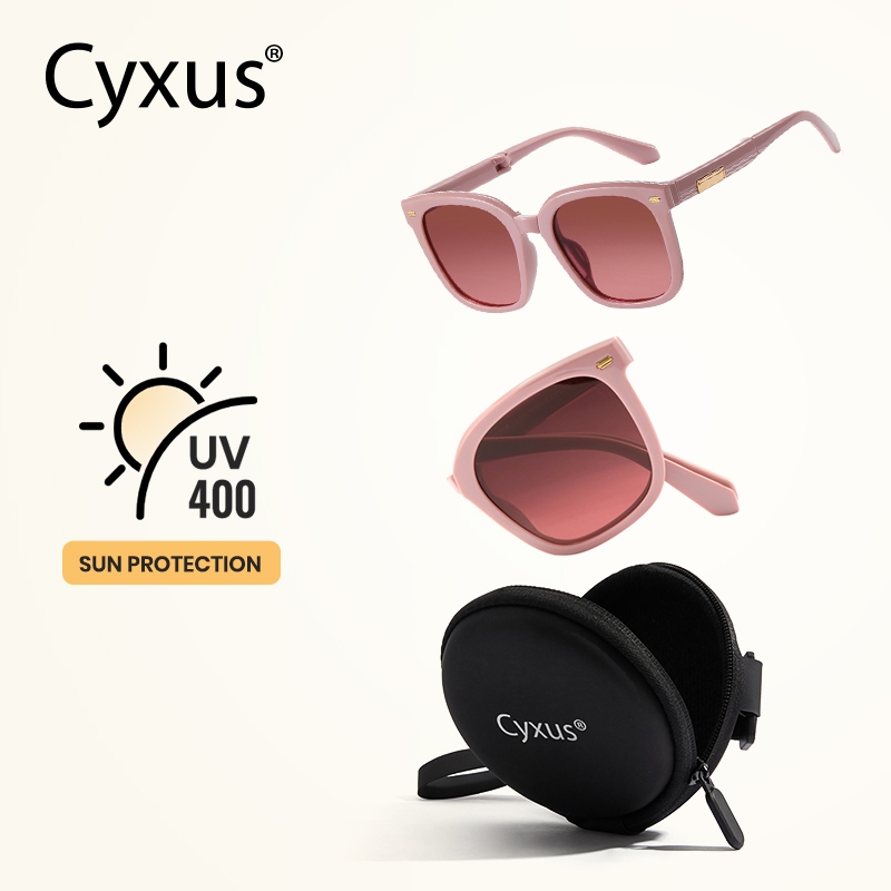 Cyxus Kính Mát Phân Cực Gập Gọn Thiết Kế Vuông TR90 Chống UV400 99.99 Hiệu Quả Cho Biển Lái Xe Ngoài Trời 1106