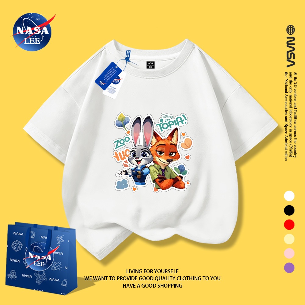 NASA Pure Cotton Tay Ngắn 2026 Phong Cách Mới Trẻ Em Tay Ngắn Mềm Mại Thoải Mái Thời Trang Dễ Thương