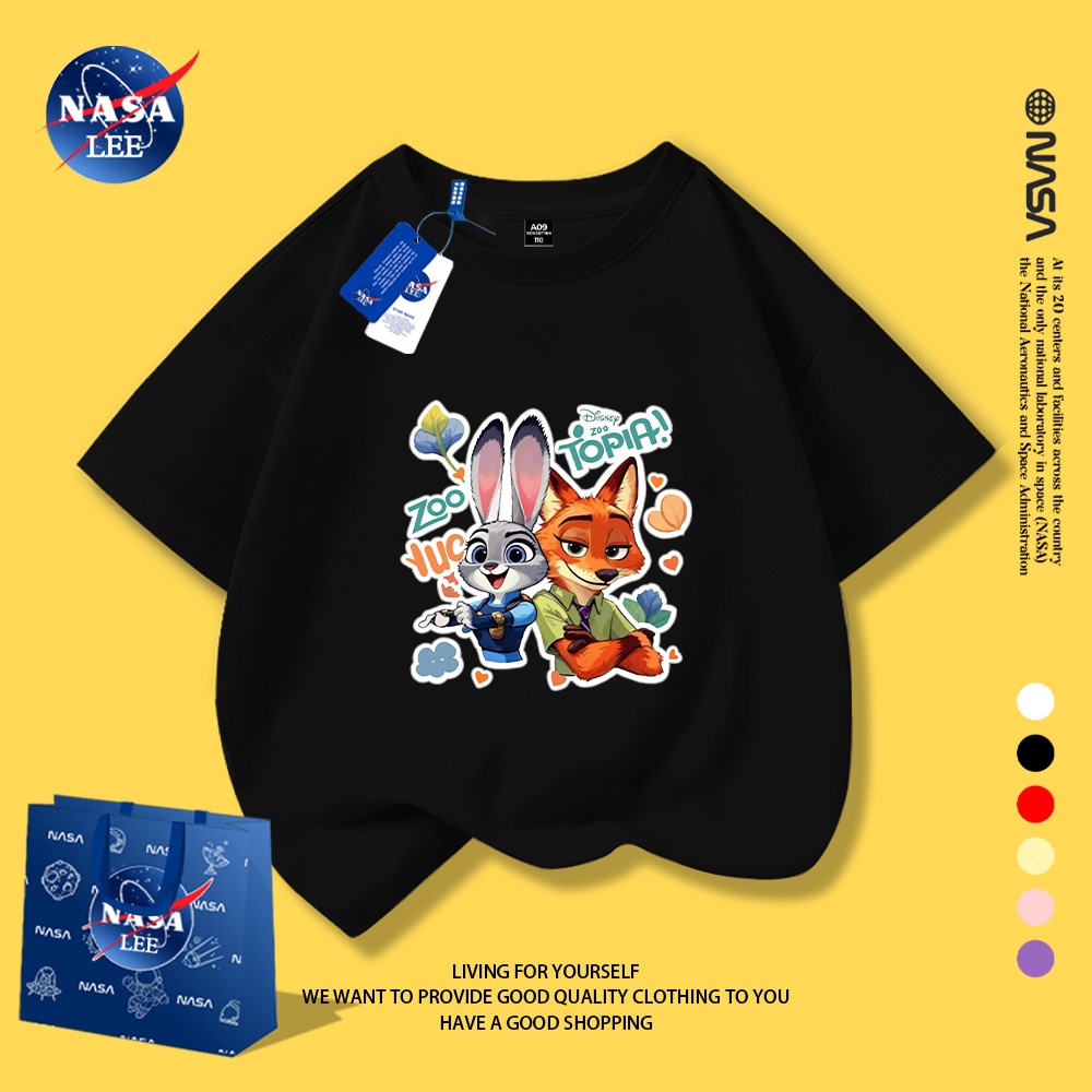 NASA Pure Cotton Tay Ngắn 2026 Phong Cách Mới Trẻ Em Tay Ngắn Mềm Mại Thoải Mái Thời Trang Dễ Thương