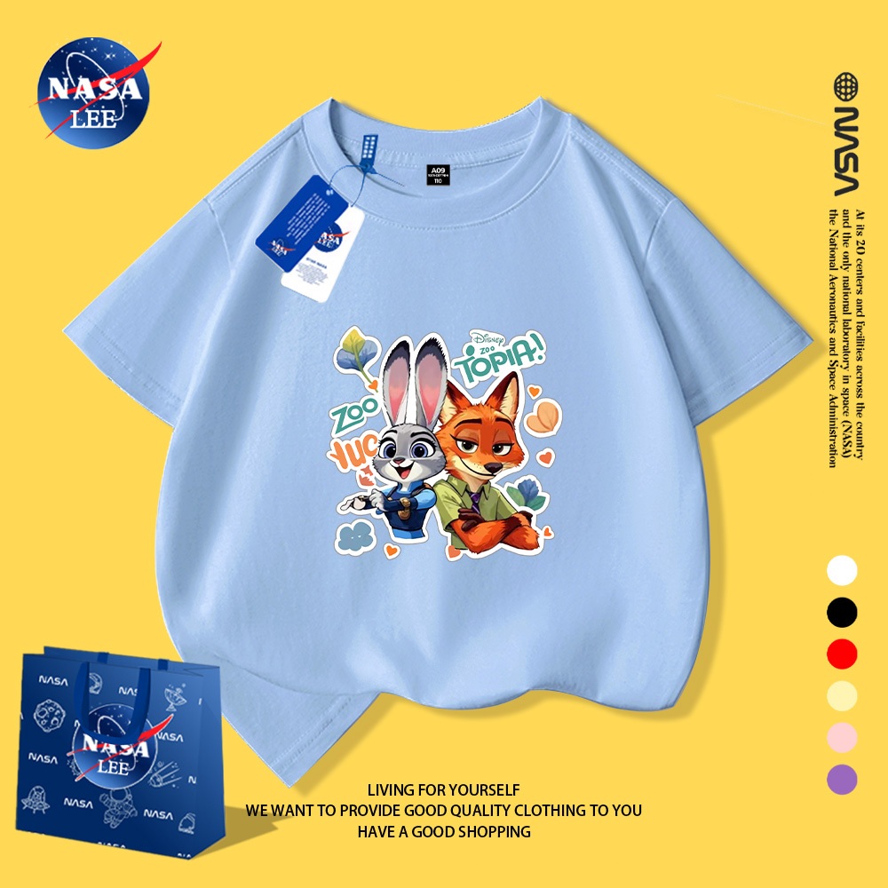 NASA Pure Cotton Tay Ngắn 2026 Phong Cách Mới Trẻ Em Tay Ngắn Mềm Mại Thoải Mái Thời Trang Dễ Thương