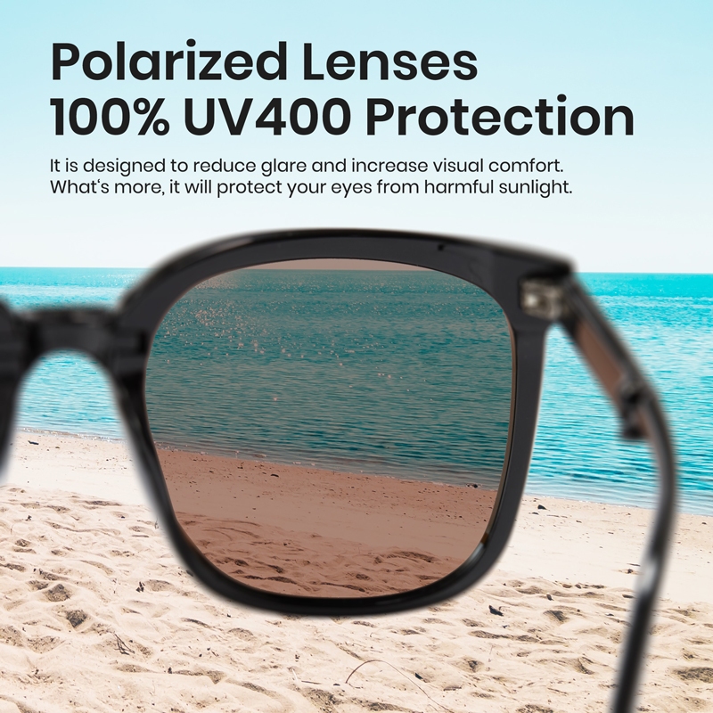Cyxus Kính Mát Phân Cực Gập Gọn Nam Nữ Gọng Vuông TR90 Chống UV400 Tiện Mang Theo Lái Xe Ngoài Trời 1104