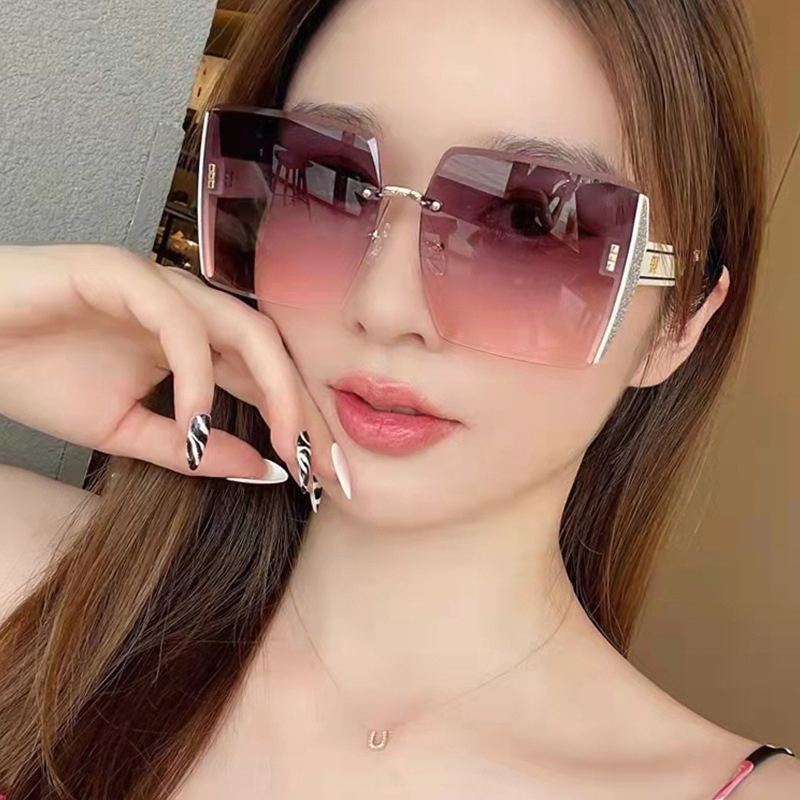 xus Kính Mát Nữ Thời Trang Gọng Vuông Lớn Không Viền Chống Tia UV400 Hoàn Hảo Cho Đi Biển Và Hoạt Động Ngoài Trời 1101