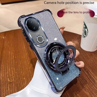 Vỏ Chống Sốc Cho Vivo V60 V50 V50Lite V60Lite 4G 5G Gradient Trong Suốt Lấp Lánh Bling Mềm Vỏ Điện Thoại TPU Silicon Ốp Lưng Túi Khí Bảo Vệ Mặt Sau Có Giá Đỡ Vòng Từ Tính