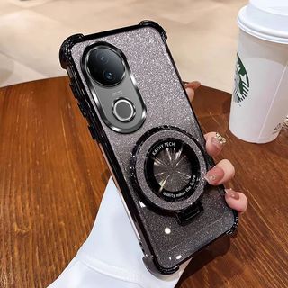 Vỏ Chống Sốc Cho Vivo V60 V50 V50Lite V60Lite 4G 5G Gradient Trong Suốt Lấp Lánh Bling Mềm Vỏ Điện Thoại TPU Silicon Ốp Lưng Túi Khí Bảo Vệ Mặt Sau Có Giá Đỡ Vòng Từ Tính
