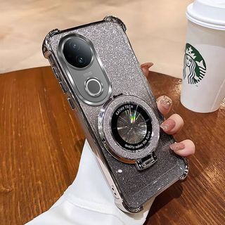 Vỏ Chống Sốc Cho Vivo V60 V50 V50Lite V60Lite 4G 5G Gradient Trong Suốt Lấp Lánh Bling Mềm Vỏ Điện Thoại TPU Silicon Ốp Lưng Túi Khí Bảo Vệ Mặt Sau Có Giá Đỡ Vòng Từ Tính