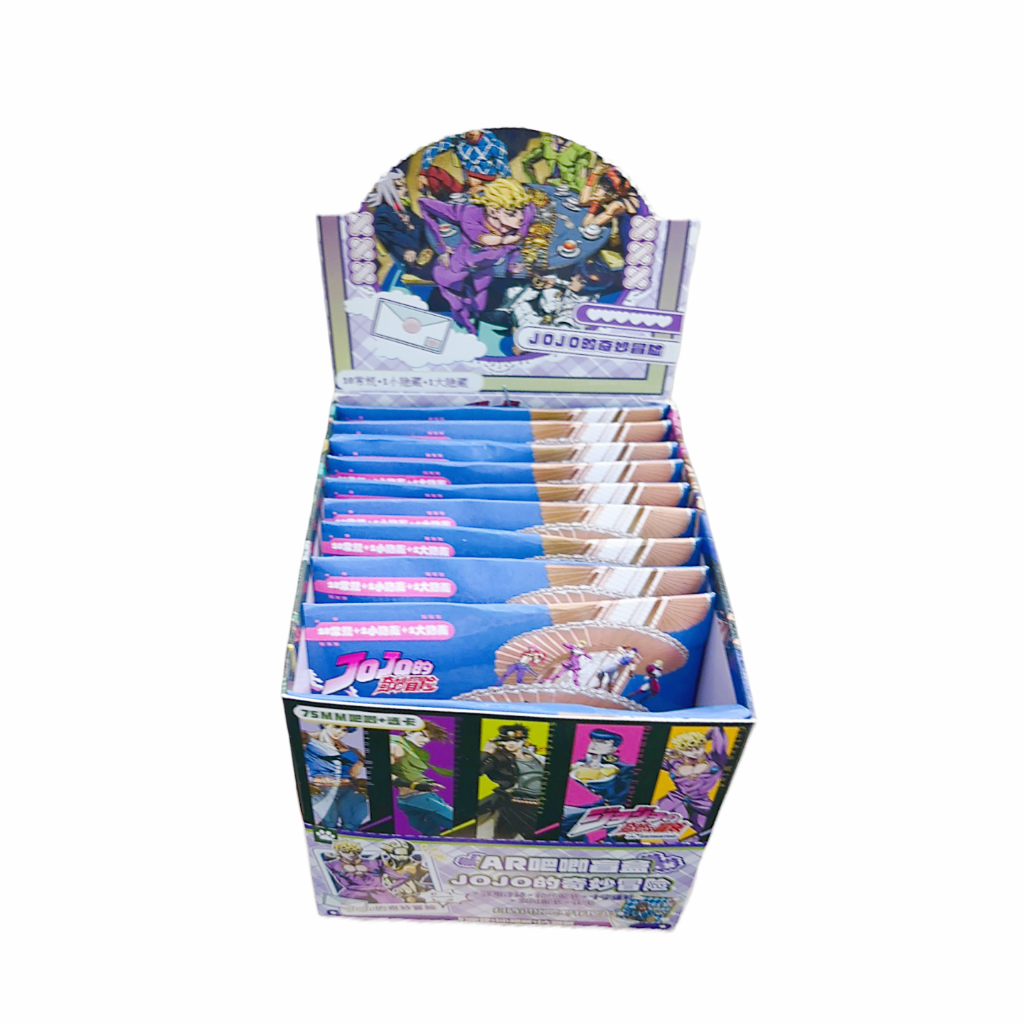 JoJo 's Bizarre Adventure Anime Pin Badge Blind Box – Trâm cài nút thiếc 75mm phát sáng trong bóng tối với bộ sưu tập thẻ trong suốt