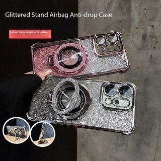 Ốp Chống Sốc Cho Oppo Reno 15 14 13 Pro 13F 14F 15F S Reno15ProMax Mini 5G Trong Suốt Lấp Lánh Bling Mềm Vỏ Điện Thoại TPU Silicon Ốp Lưng Túi Khí Bảo Vệ Mặt Sau Có Giá Đỡ