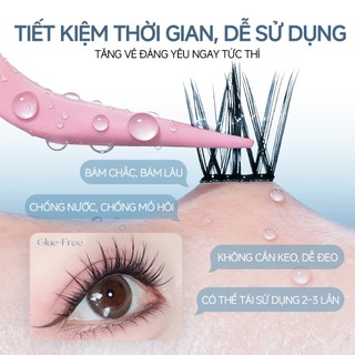Kilala Mi giả sẵn keo Lông mi giả tự dính Edgy Dolly Eyelashes –không cần keo chiều dài：12-13/14mm  Mi cong dày nổi bật, hiệu ứng mắt búp bê to tròn, sắc sảo ( Flick/ Whisper/ Fluff/ Mesh )