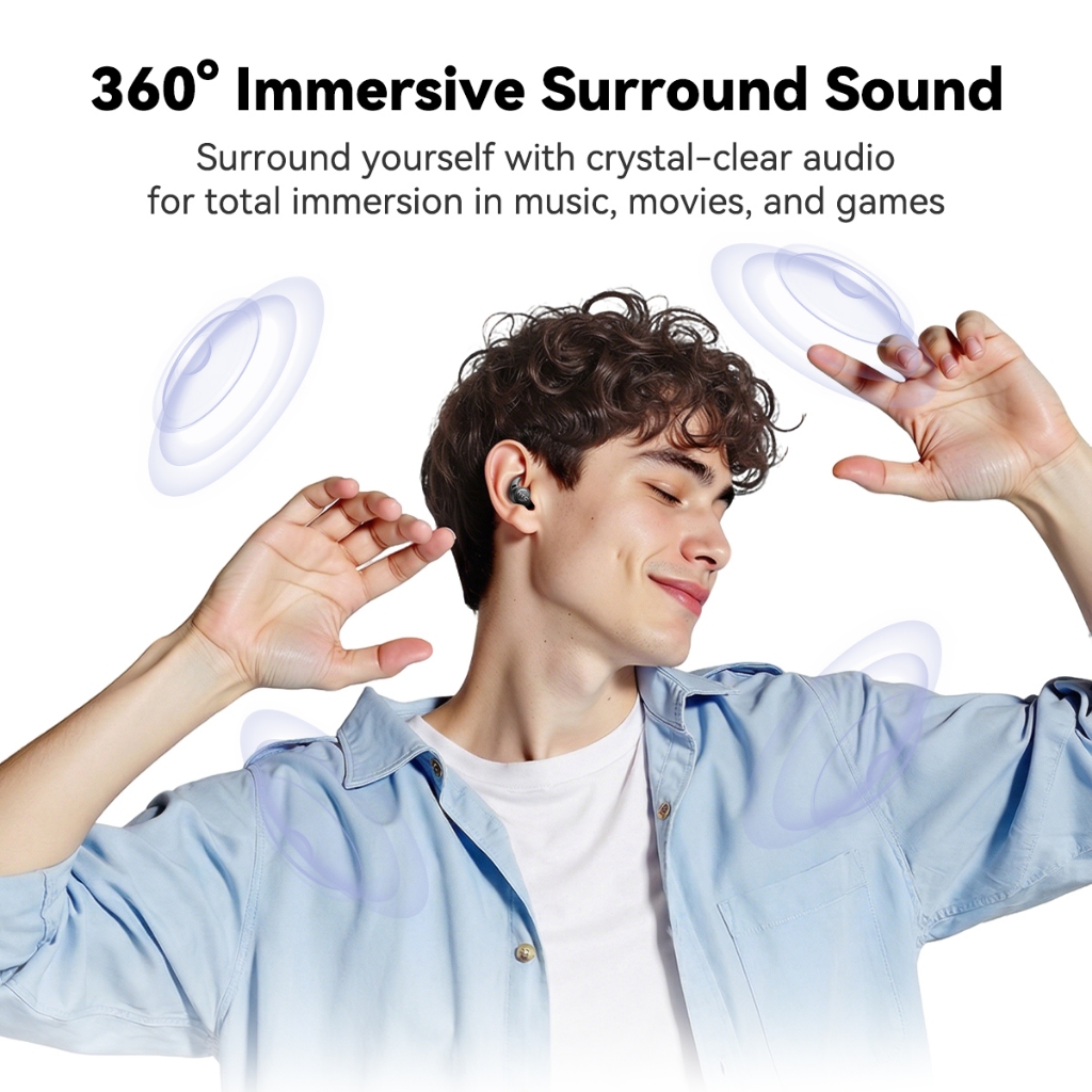 HTC NE76 Vi mô Tai nghe ngủ Người ngủ nghiêng ANC Khử tiếng ồn Tai nghe Bluetooth 360° ACS Âm thanh Dolby Tai nghe không dây AI Tai nghe dịch thuật