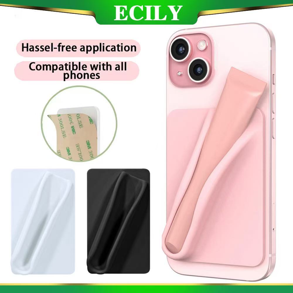 ECILY Di Động Son Môi Silicon Son Dưỡng Môi Điện Thoại Di Động Lười Đứng Silicon Mềm Dính Chắc Chắn Chân Đế Dính Mặt Sau Đa Năng Cho Điện Thoại Thông Minh Cho i-P-h-one 15, 14, 16,