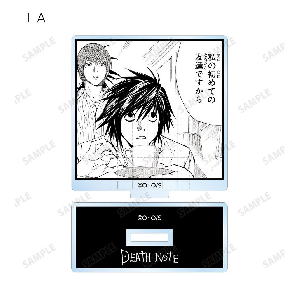 Death Note Black & White Manga Art Acrylic Stand Light Yagami với trích dẫn Bảng điều khiển gốc sưu tập