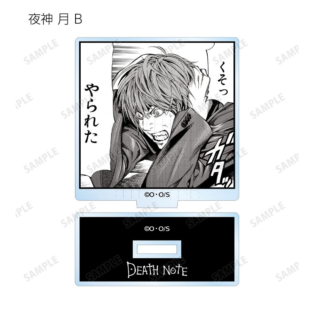Death Note Black & White Manga Art Acrylic Stand Light Yagami với trích dẫn Bảng điều khiển gốc sưu tập