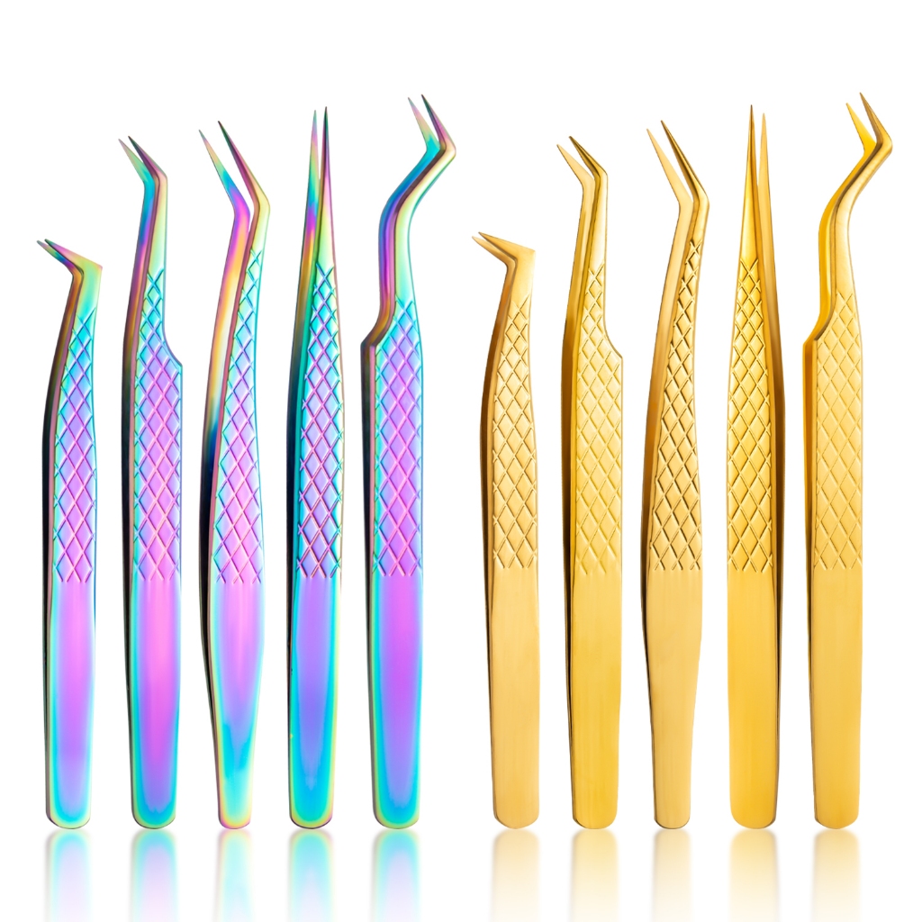 1Pcs Nhíp lông mi để nối mi Nhíp bằng thép không gỉ Nhíp nối mi chính xác FABIYAN