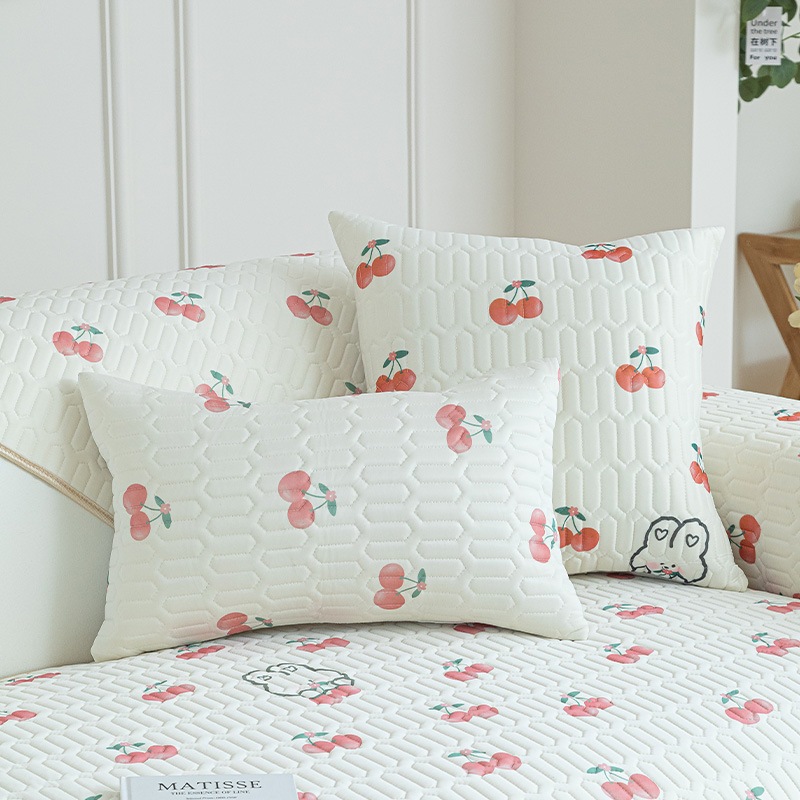 Vỏ Bọc Đệm Ghế Sofa Mùa Hè Bằng Lụa Lạnh Cao Su Lạnh Không Trượt Họa Tiết Hoạt Hình