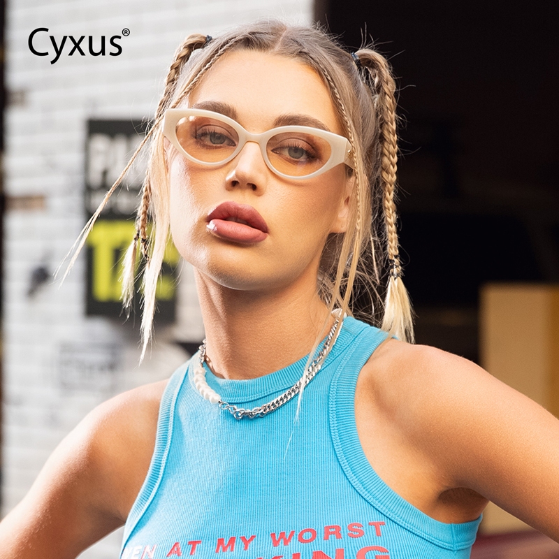 Cyxus Kính Mát Y2K Thời Trang Gọng Mắt Mèo Chống Tia UV400 Cho Nam Và Nữ Phù Hợp Đi Biển Và Hoạt Động Ngoài Trời 1067