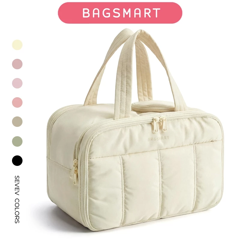 BAGSMART Túi đựng đồ vệ sinh du lịch Túi đựng mỹ phẩm nhẹ có túi xách nữ xách du lịch đựng mỹ phẩm đồ du lịch đa năng — ảnh 1