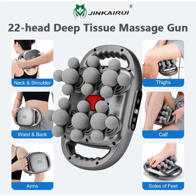 Jinkairui Súng Massage 22 Đầu Fascia Súng Rung Cơ Chuyên Nghiệp Tần Số Cao Sâu Thư Giãn Cơ 20KG Cường Lực Súng Massage Không Dây Sử Dụng