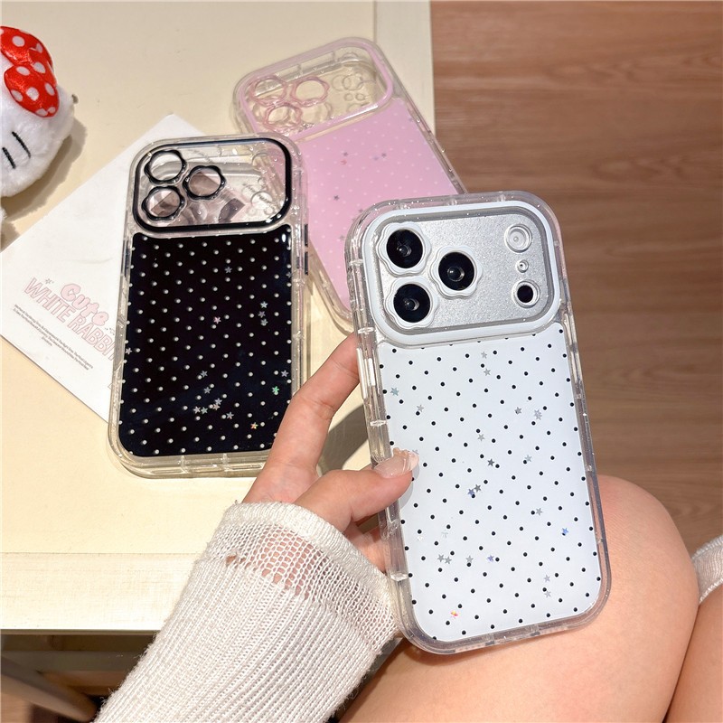 IPhone 17 Pro max 16 Pro Max Dot họa tiết TPU + Nhúng trong vỏ điện thoại chất liệu keo