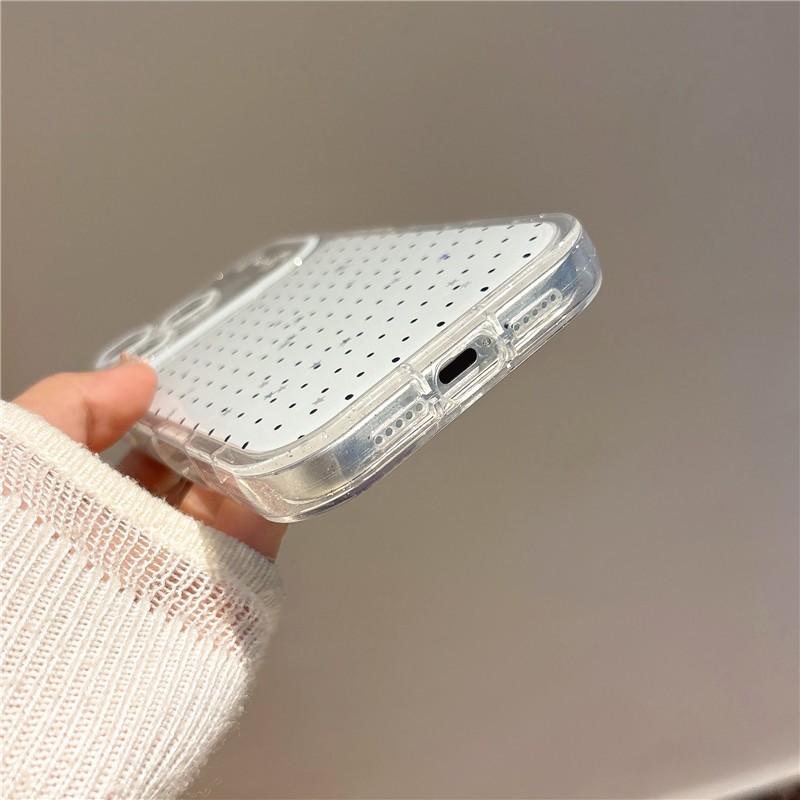 IPhone 17 Pro max 16 Pro Max Dot họa tiết TPU + Nhúng trong vỏ điện thoại chất liệu keo