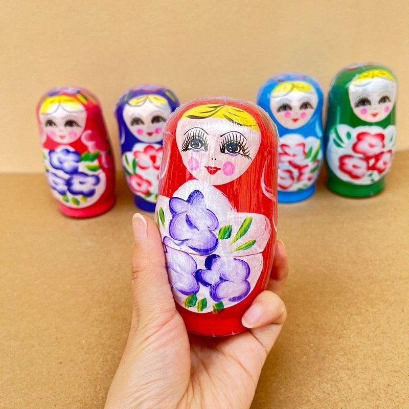 Bộ 5 Búp Bê Hoạt Hình Nga Matryoshka Bằng Gỗ