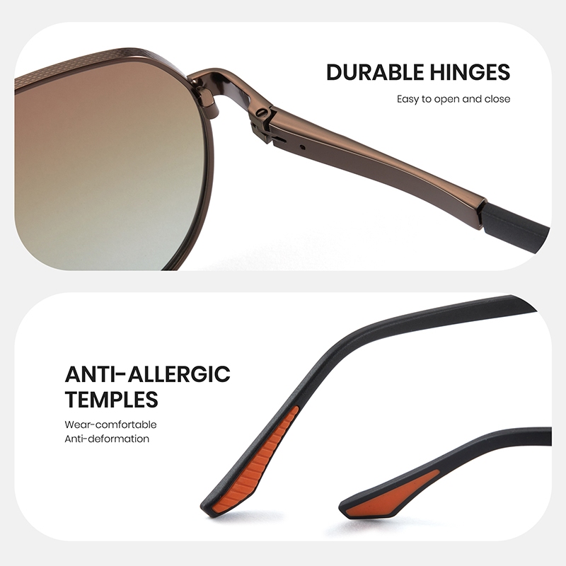 Cyxus Kính Phân Cực Kiểu Aviator Gọng Kim Loại Có Bản Lề Lò Xo Phong Cách Retro Cho Nam Nữ Phù Hợp Đi Biển Và Lái Xe 1048