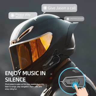 X1 Plus Mũ bảo hiểm xe máy Intercom Bluetooth Tai nghe không dây không thấm nước 1000M Khoảng cách chia sẻ âm nhạc cho hai người lái xe