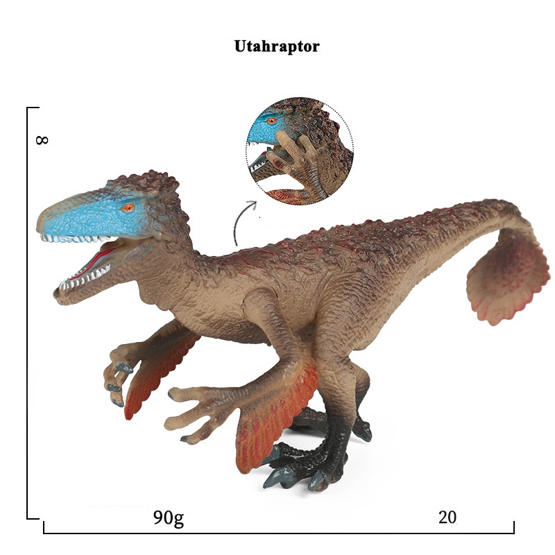 Kỷ Jura Trẻ Em Mô Phỏng Khủng Long Đồ Chơi Động Vật Chắc Chắn Utahraptor Utahraptor ostrommaysorum Swift Raptors Mô Hình Khủng Long Handmade Trang Trí