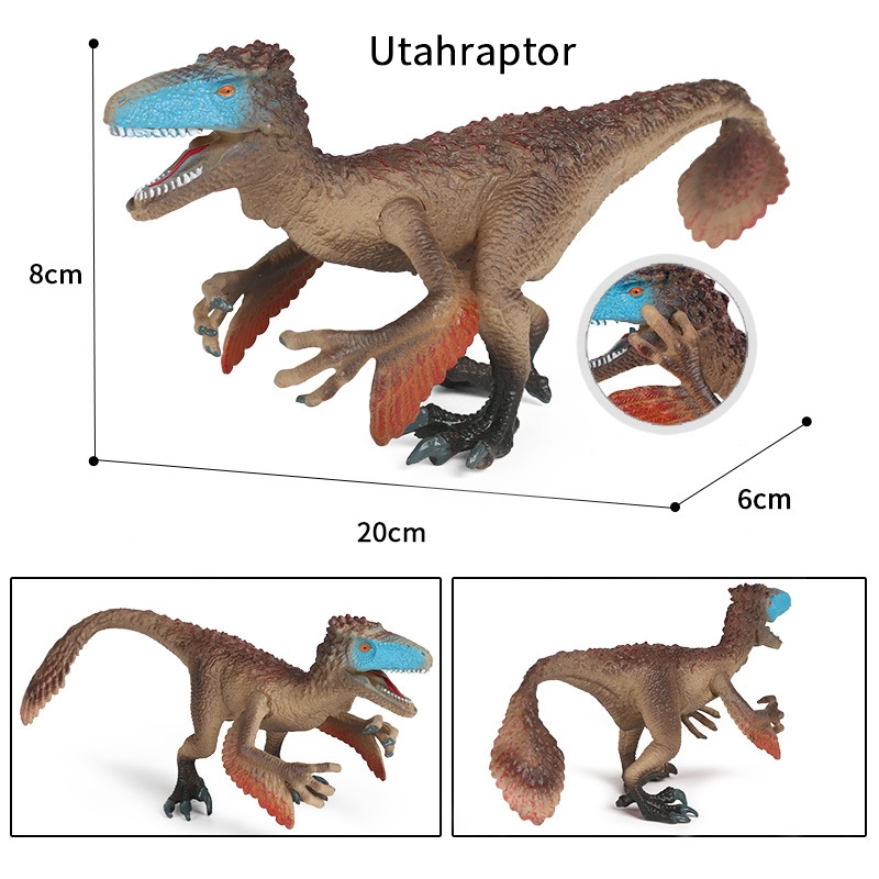 Kỷ Jura Trẻ Em Mô Phỏng Khủng Long Đồ Chơi Động Vật Chắc Chắn Utahraptor Utahraptor ostrommaysorum Swift Raptors Mô Hình Khủng Long Handmade Trang Trí