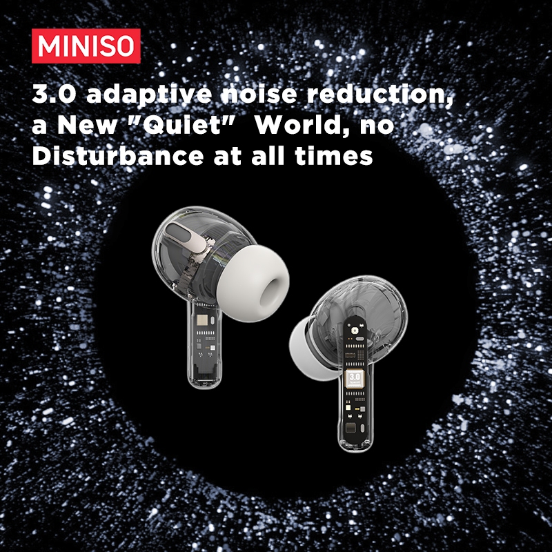MINISO MS106 AI Translator Tai nghe không dây Bluetooth 6.0TWS In-ear ANC Giảm tiếng ồn Điều khiển cảm ứng thông minh Âm thanh HiFi với MIC