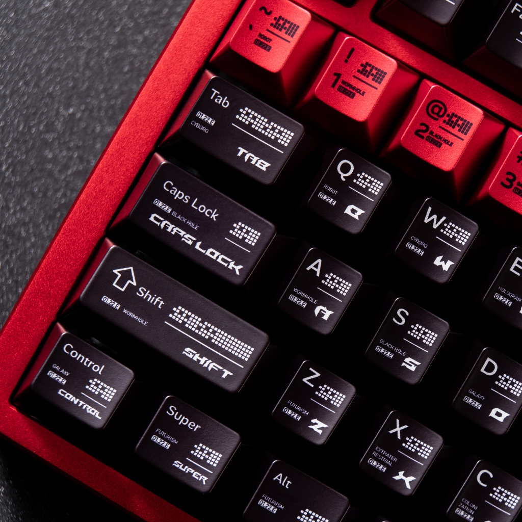 Tham số hóa Keycaps Đen Đỏ Sơn kim loại PBT bóng Keycap cho bàn phím cơ | BigBuy360 - bigbuy360.vn