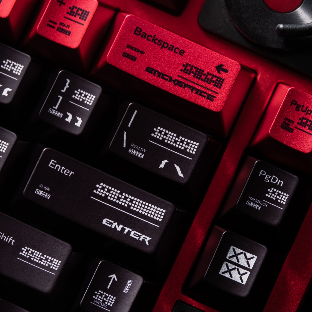 Tham số hóa Keycaps Đen Đỏ Sơn kim loại PBT bóng Keycap cho bàn phím cơ | BigBuy360 - bigbuy360.vn