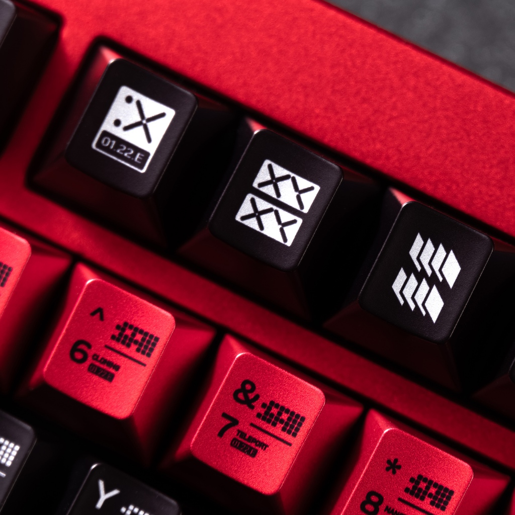 Tham số hóa Keycaps Đen Đỏ Sơn kim loại PBT bóng Keycap cho bàn phím cơ | BigBuy360 - bigbuy360.vn