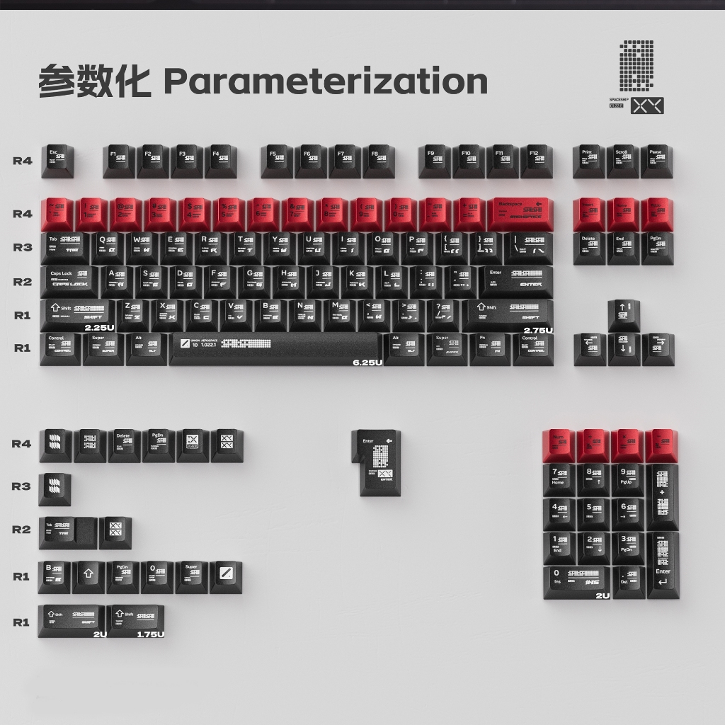 Tham số hóa Keycaps Đen Đỏ Sơn kim loại PBT bóng Keycap cho bàn phím cơ | BigBuy360 - bigbuy360.vn