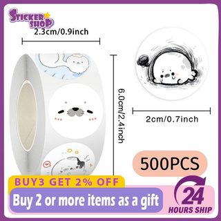 500 Chiếc Hoạt Hình Động Vật Cói Cuộn Miếng Dán DIY Laptop Điện Thoại Trẻ Em Đồ Chơi Quà Tặng Niêm Phong Nhãn Dán Nhãn Dán