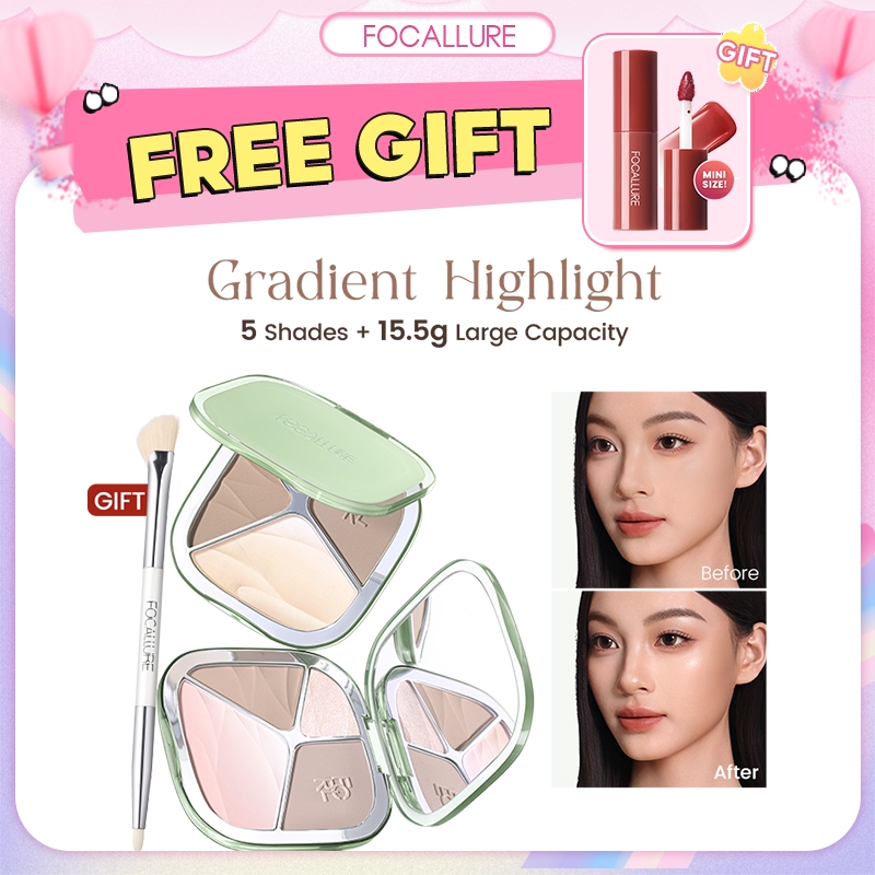 FOCALLURE Multi-use Gradient Highlighter Contour Blush Glow Face ...