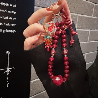Dây buộc điện thoại di động Dây ngắn cổ tay DIY Handmade Chanel Phong cách Mickey Crystal Đính cườm Chuỗi chống thất lạc