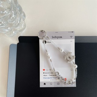 Dây Điện Thoại Di Động Messenger Dây Dài DIY Handmade Hương Thơm Nhỏ Khối Đường Pha Lê Đính Hạt Chống Mất Dây Xích