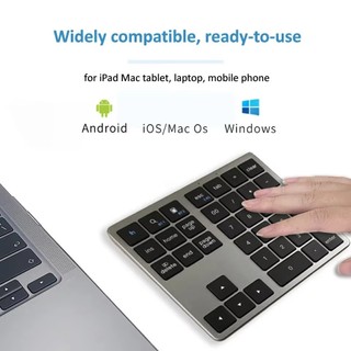 35 Phím Bàn Phím Dual Bluetooth Không Dây Số Pad 2 4G Sạc Mỏng Bàn Phím Cho PC iOS Android Bàn Phím Kỹ Thuật Số