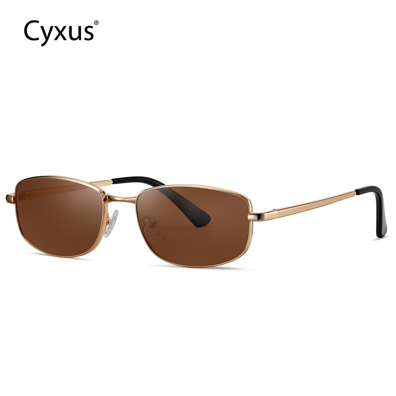 Cyxus Kính Râm Phân Cực Chống Tia UV400 Cho Nam Thiết Kế Gọng Vuông Nhỏ Đa Năng Đi Lái Xe Câu Cá P1587
