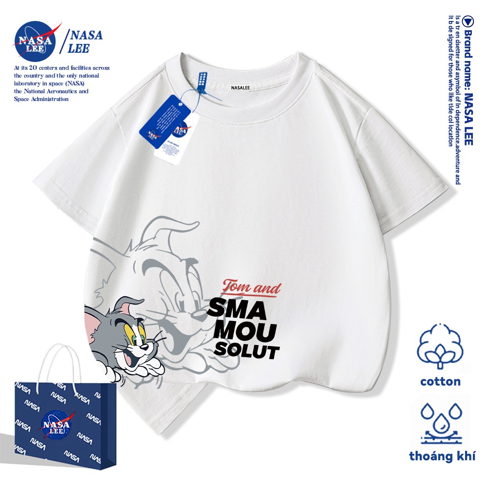 💥Xu hướng hot 2026💥 Áo thun trẻ em NASA họa tiết Tom và Jerry — Chất liệu cotton — Unisex — Giao hàng ngay