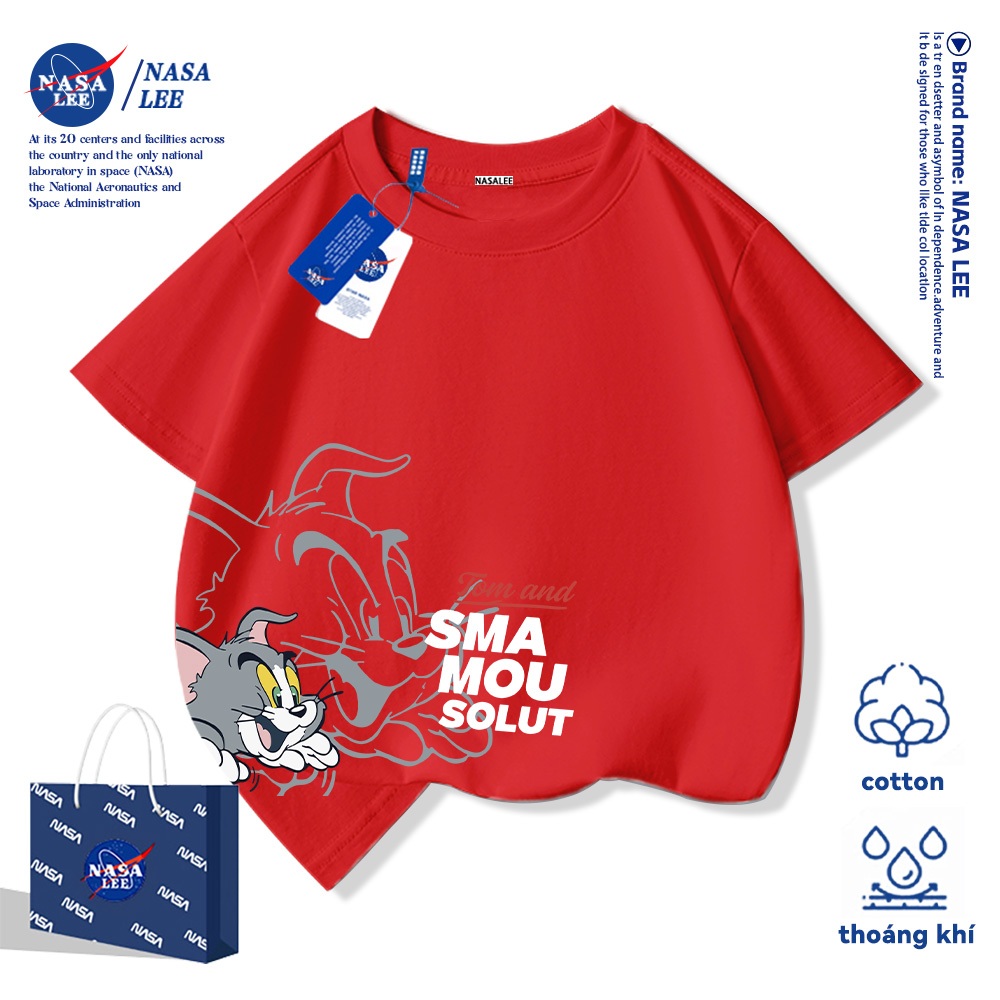 💥Xu hướng hot 2026💥 Áo thun trẻ em NASA họa tiết Tom và Jerry — Chất liệu cotton — Unisex — Giao hàng ngay