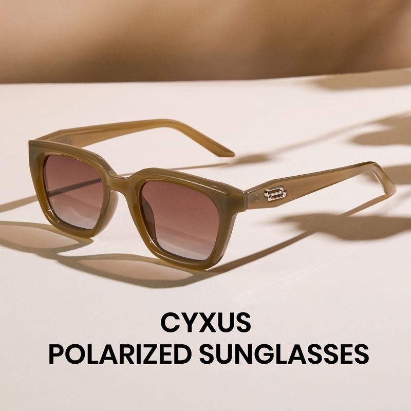 Cyxus Kính Mát Nữ Y2K Phân Cực UV400 Gọng Vuông TR90 Thời Trang Chống Lóa Lái Xe Đi Biển Phong Cách Retro P1582