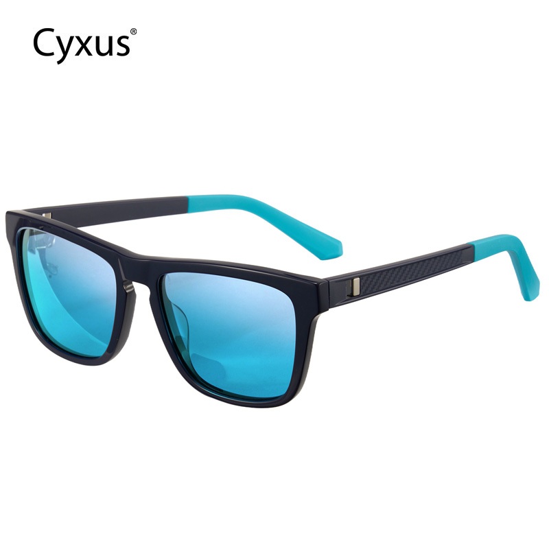 Cyxus Kính Mát Nam Phân Cực UV400 Gọng Vuông TR90 Pha Acetate Thời Trang Chống Lóa Chơi Golf Lái Xe P1579