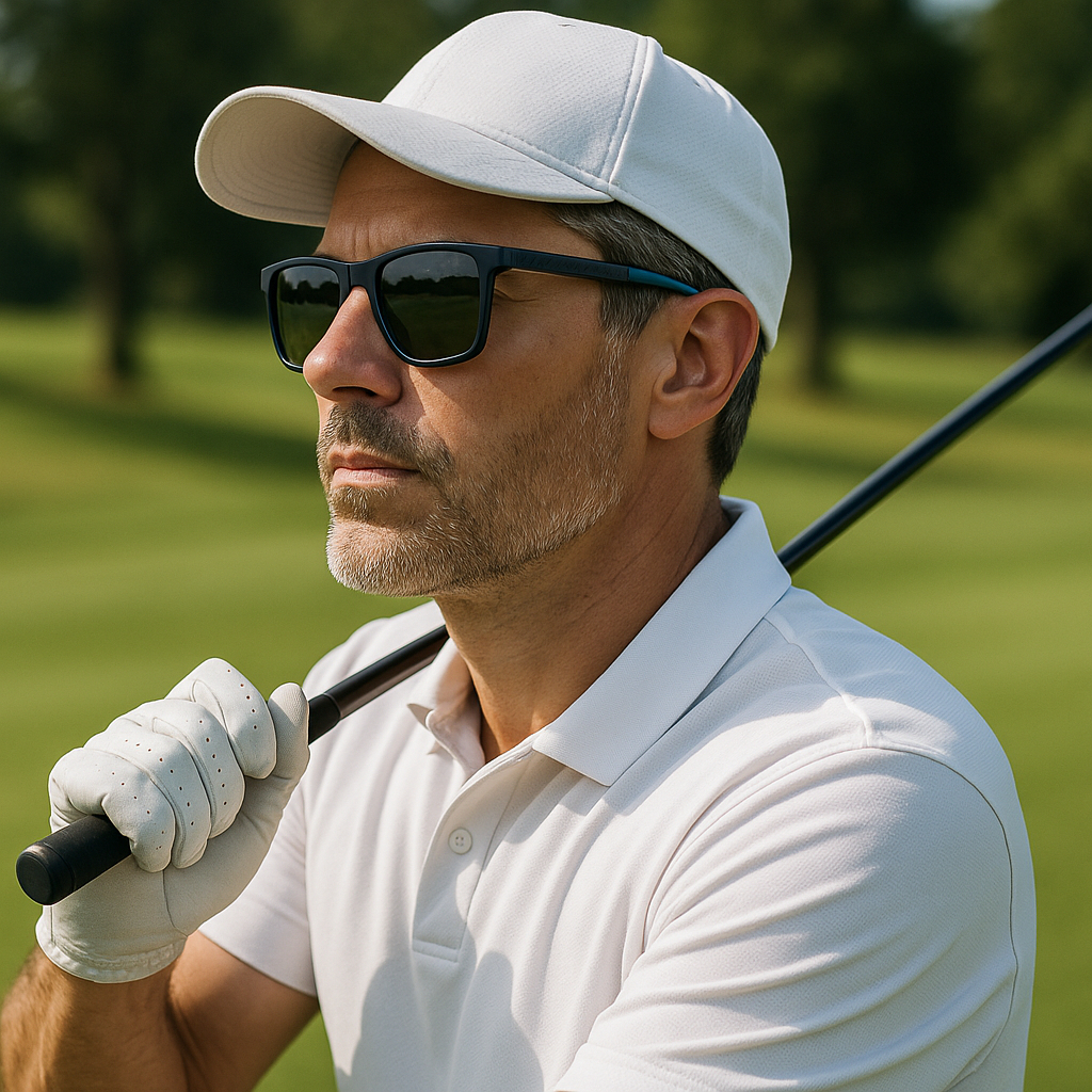 Cyxus Kính Mát Nam Phân Cực UV400 Gọng Vuông TR90 Pha Acetate Thời Trang Chống Lóa Chơi Golf Lái Xe P1579