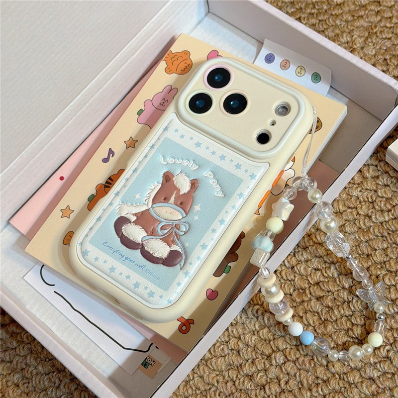 Ốp điện thoại chất liệu PU họa tiết ngựa iPhone 17 pro max 16 pro max