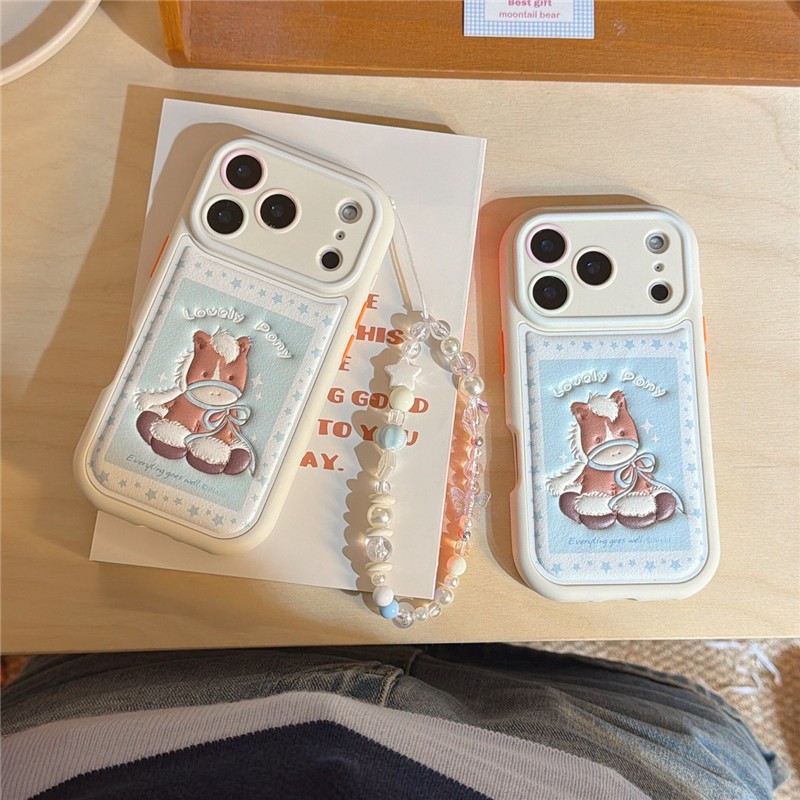 Ốp điện thoại chất liệu PU họa tiết ngựa iPhone 17 pro max 16 pro max